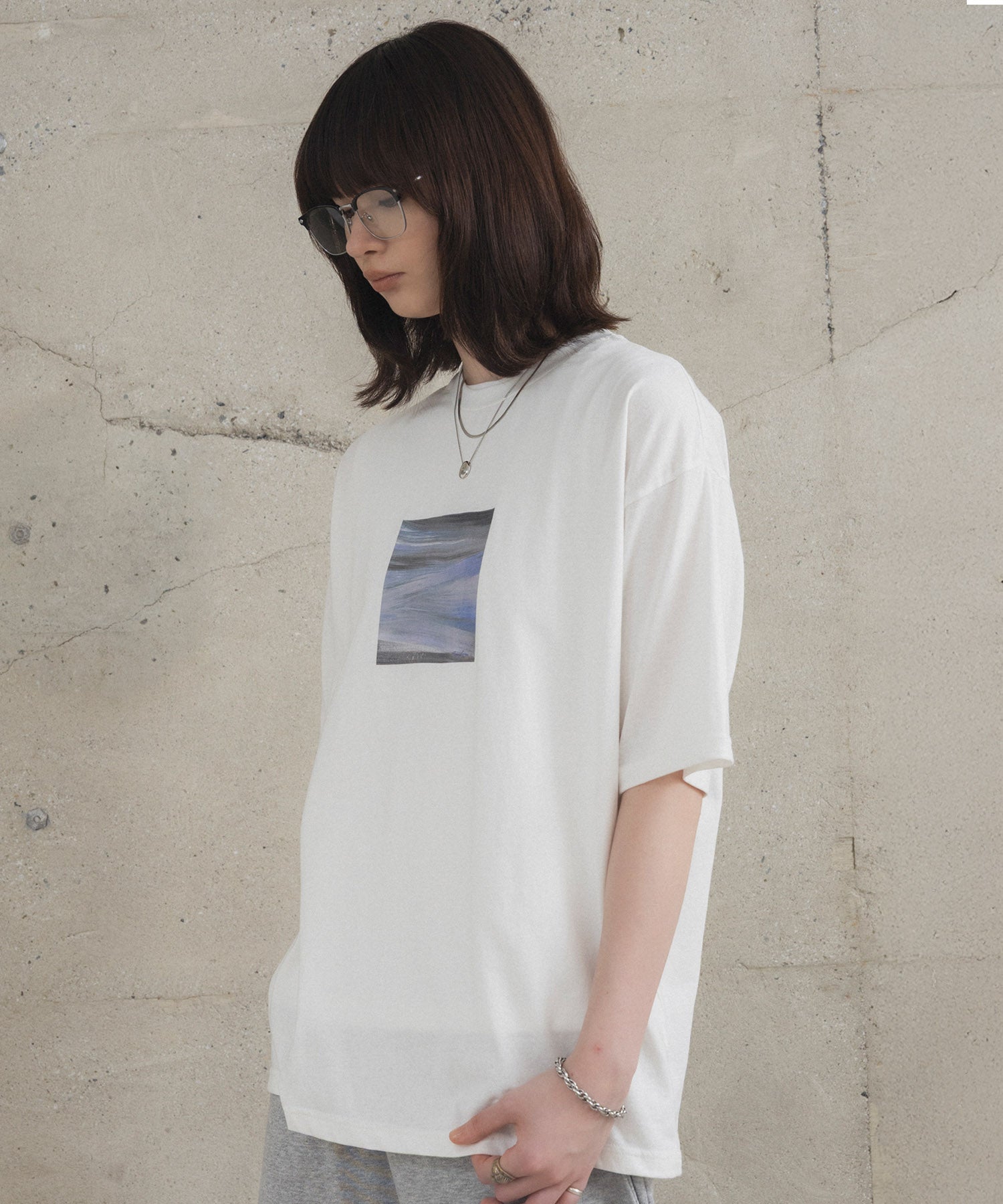アブストラクト絵画 フロントプリント 半袖Tシャツ