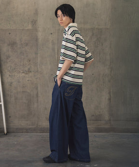 TURNED POCKET BORDER POLO / 折り返しボーダーポロシャツ