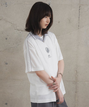 フロントプリント サイドライン ユニフォーム半袖Tシャツ