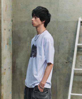 ビッグシルエット プレーティング 半袖Tシャツ グラフィック プリント