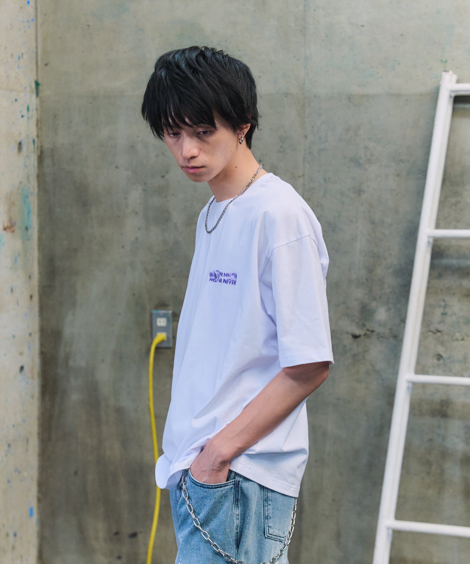 韓国風バックプリント ビッグシルエット バックプリント 半袖Tシャツ ワンポイント