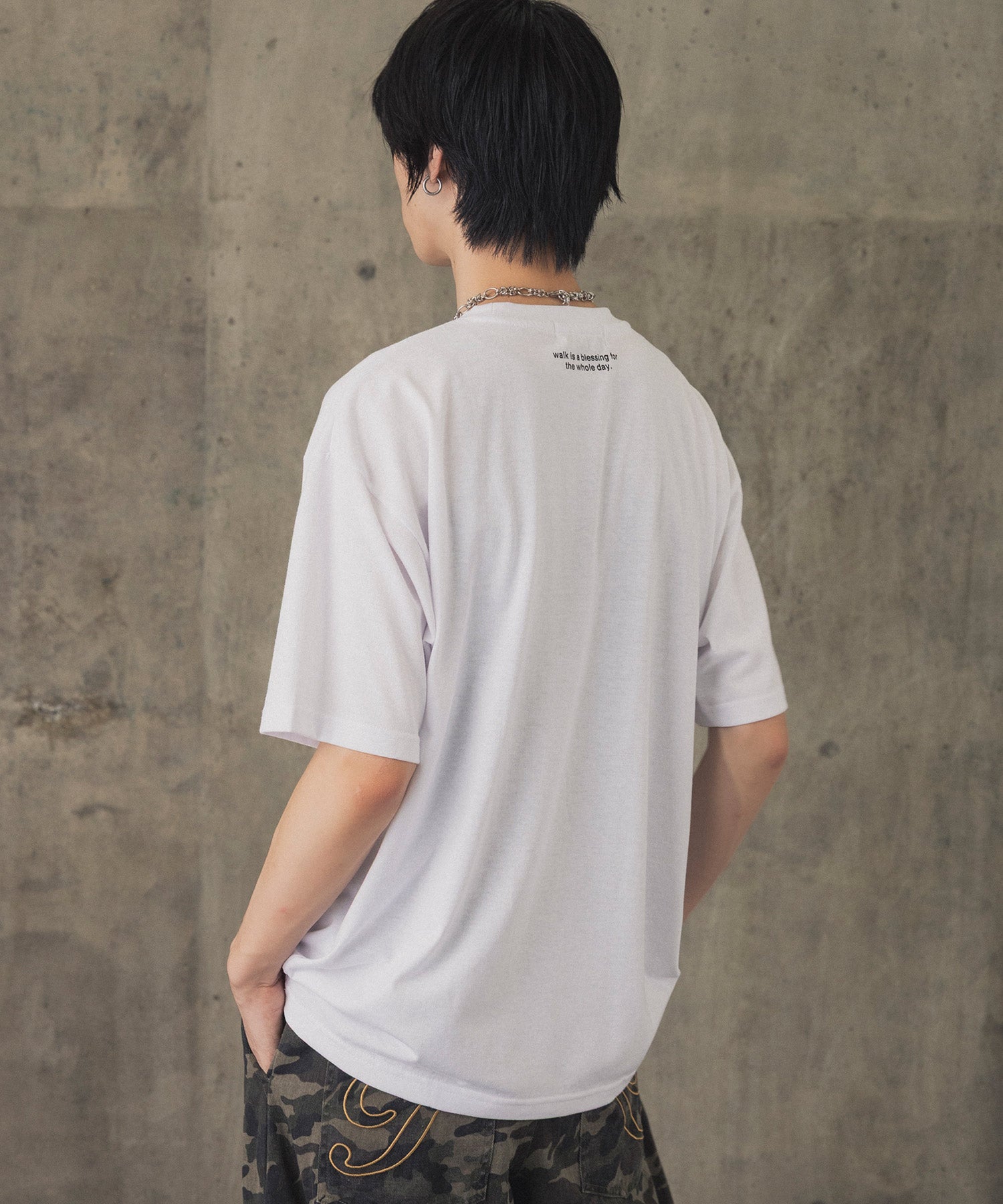 ウォーキングB ワンポイント刺繍ロゴ ビッグシルエット半袖Tシャツ