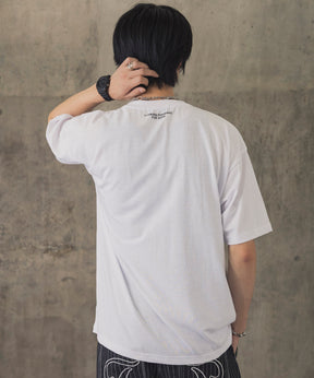 ヒゲオジサンC ワンポイント刺繍ロゴ ビッグシルエット半袖Tシャツ