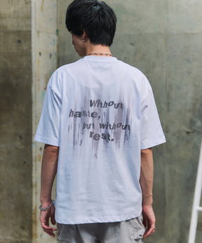 ビッグシルエット プレーティング グラフィック プリント 半袖Tシャツ