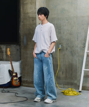 THERMAL DRAWSTRING HENLEY NECK T-SHIRT / サーマル ドローストリング ヘンリーネックTシャツ