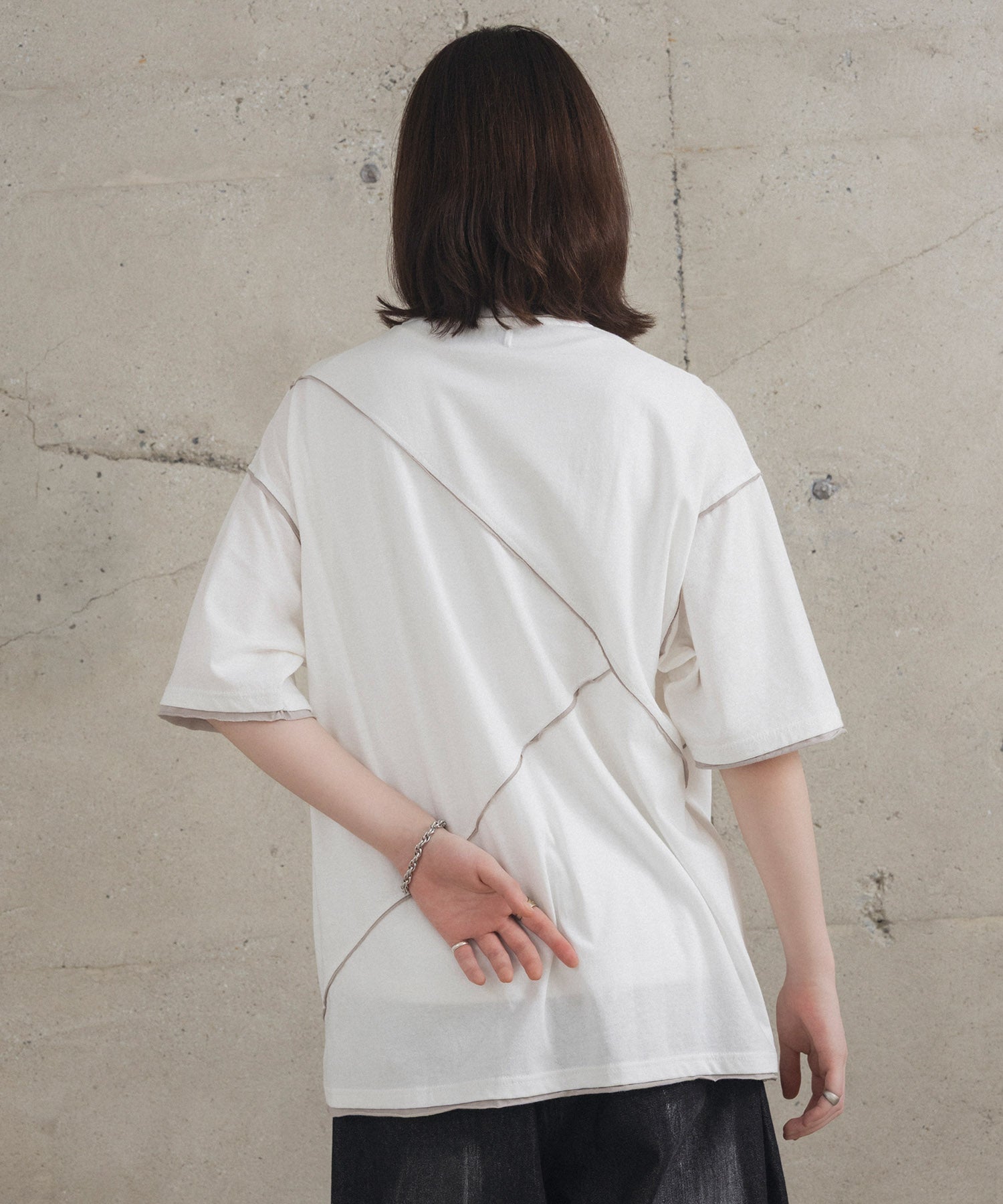 カットオフ switching Tee 切替半袖Tシャツ