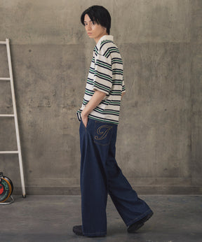 TURNED POCKET BORDER POLO / 折り返しボーダーポロシャツ