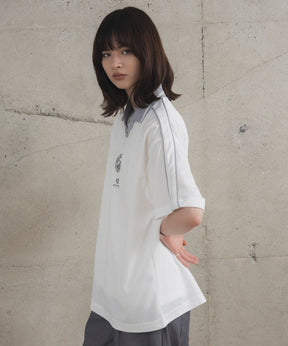 フロントプリント サイドライン ユニフォーム半袖Tシャツ