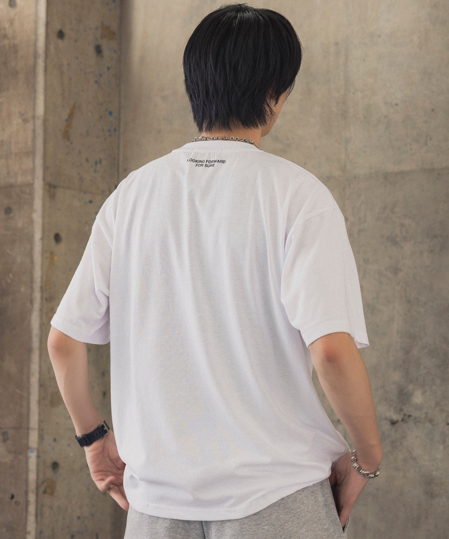 ヒゲオジサンA ワンポイント刺繍ロゴ ビッグシルエット半袖Tシャツ