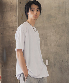 ヒゲオジサンA ワンポイント刺繍ロゴ ビッグシルエット半袖Tシャツ