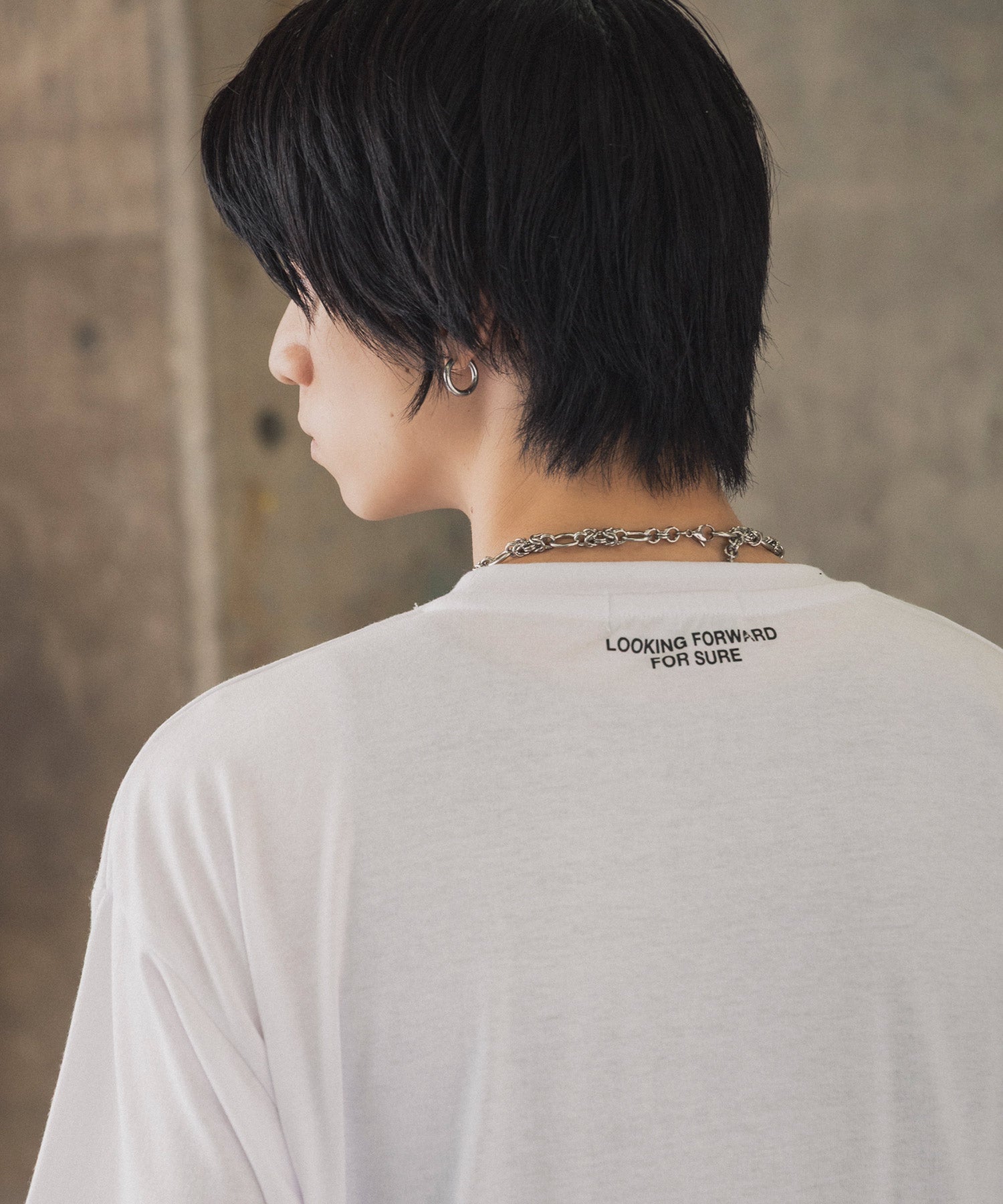 ヒゲオジサンB ワンポイント刺繍ロゴ ビッグシルエット半袖Tシャツ