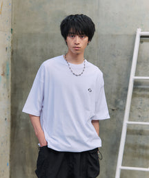 ビッグシルエット ワンポイント刺繍 裾ドローコード Tシャツ