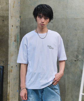 スモークモチーフ ビッグシルエット バックプリント 半袖Tシャツ ワンポイント