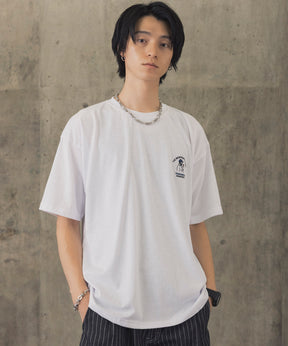 ヒゲオジサンC ワンポイント刺繍ロゴ ビッグシルエット半袖Tシャツ