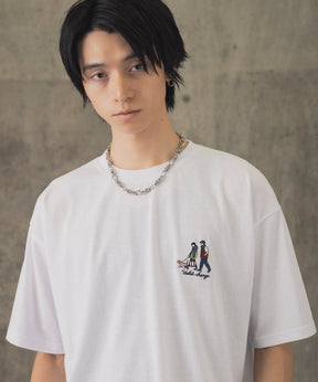 ウォーキングB ワンポイント刺繍ロゴ ビッグシルエット半袖Tシャツ