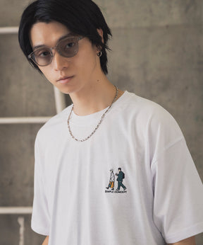 ウォーキングA ワンポイント刺繍ロゴ ビッグシルエット半袖Tシャツ