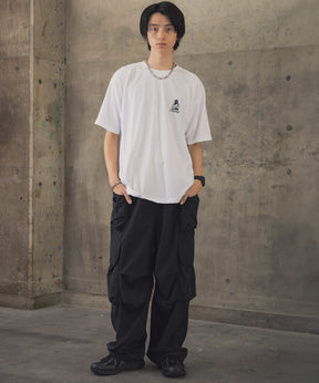 ヒゲオジサンB ワンポイント刺繍ロゴ ビッグシルエット半袖Tシャツ