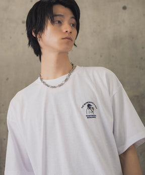 ヒゲオジサンC ワンポイント刺繍ロゴ ビッグシルエット半袖Tシャツ