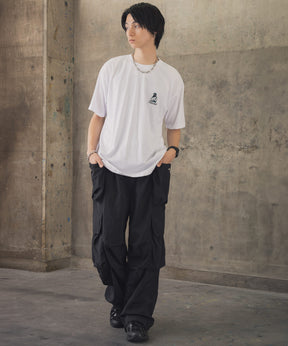ヒゲオジサンB ワンポイント刺繍ロゴ ビッグシルエット半袖Tシャツ