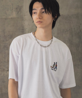 ウォーキングB ワンポイント刺繍ロゴ ビッグシルエット半袖Tシャツ