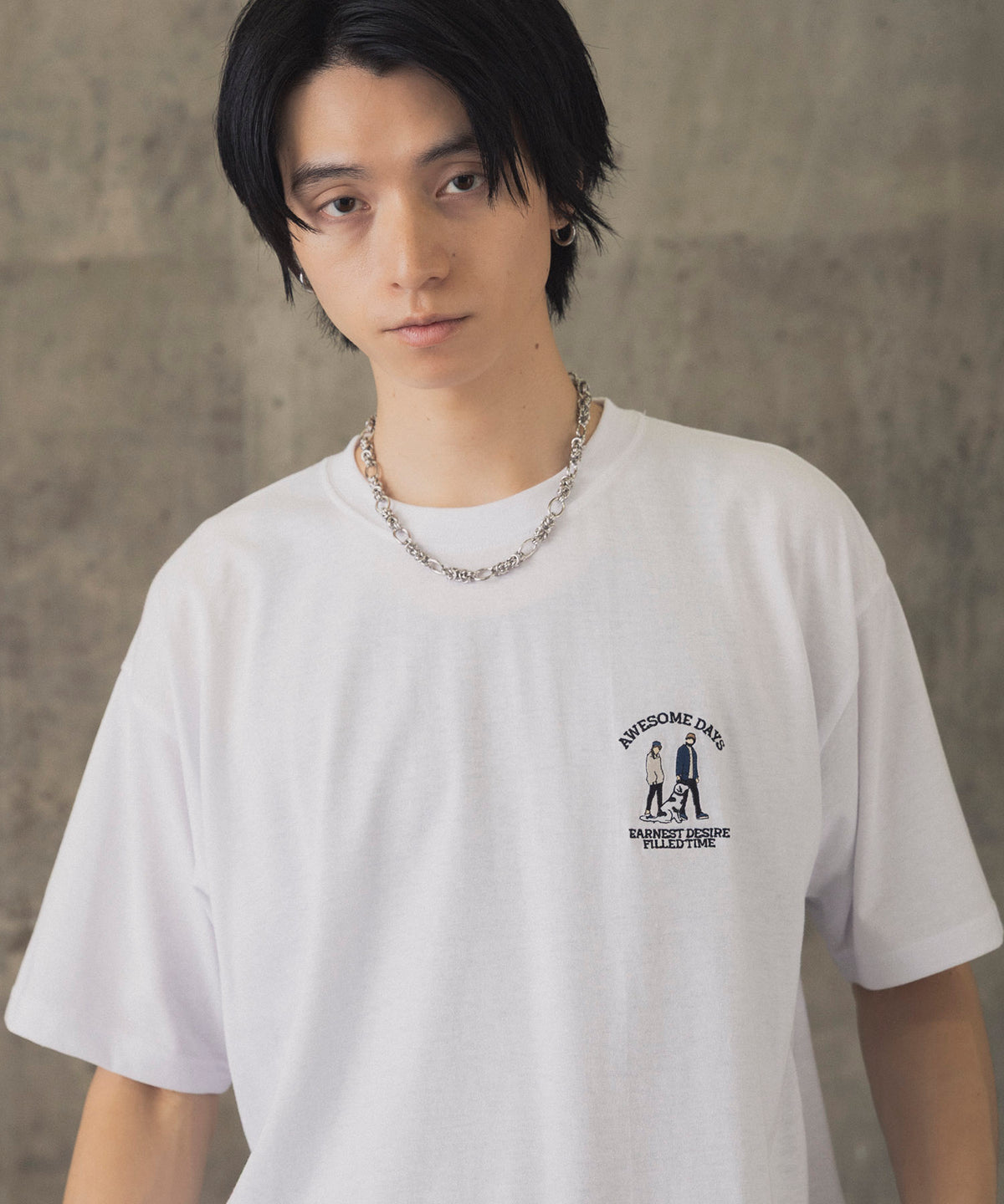 ウォーキングC ワンポイント刺繍ロゴ ビッグシルエット半袖Tシャツ