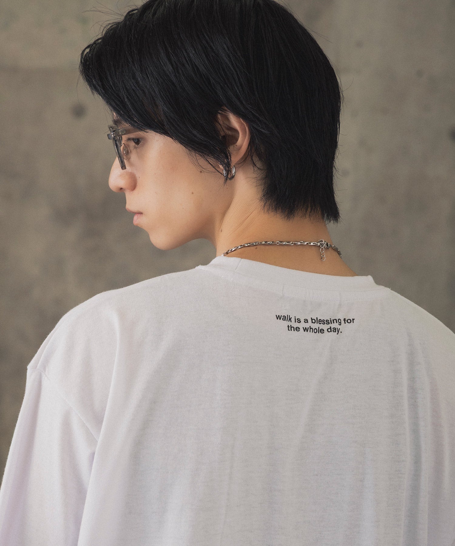 ウォーキングA ワンポイント刺繍ロゴ ビッグシルエット半袖Tシャツ
