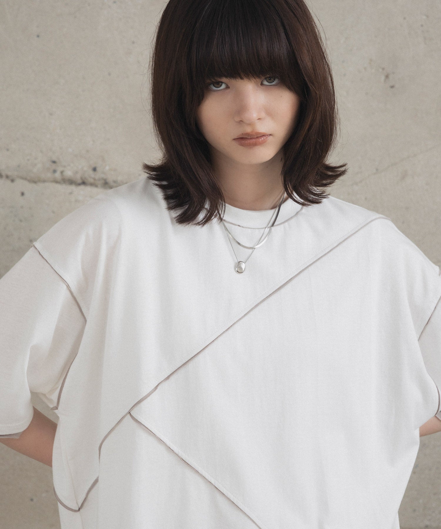 カットオフ switching Tee 切替半袖Tシャツ