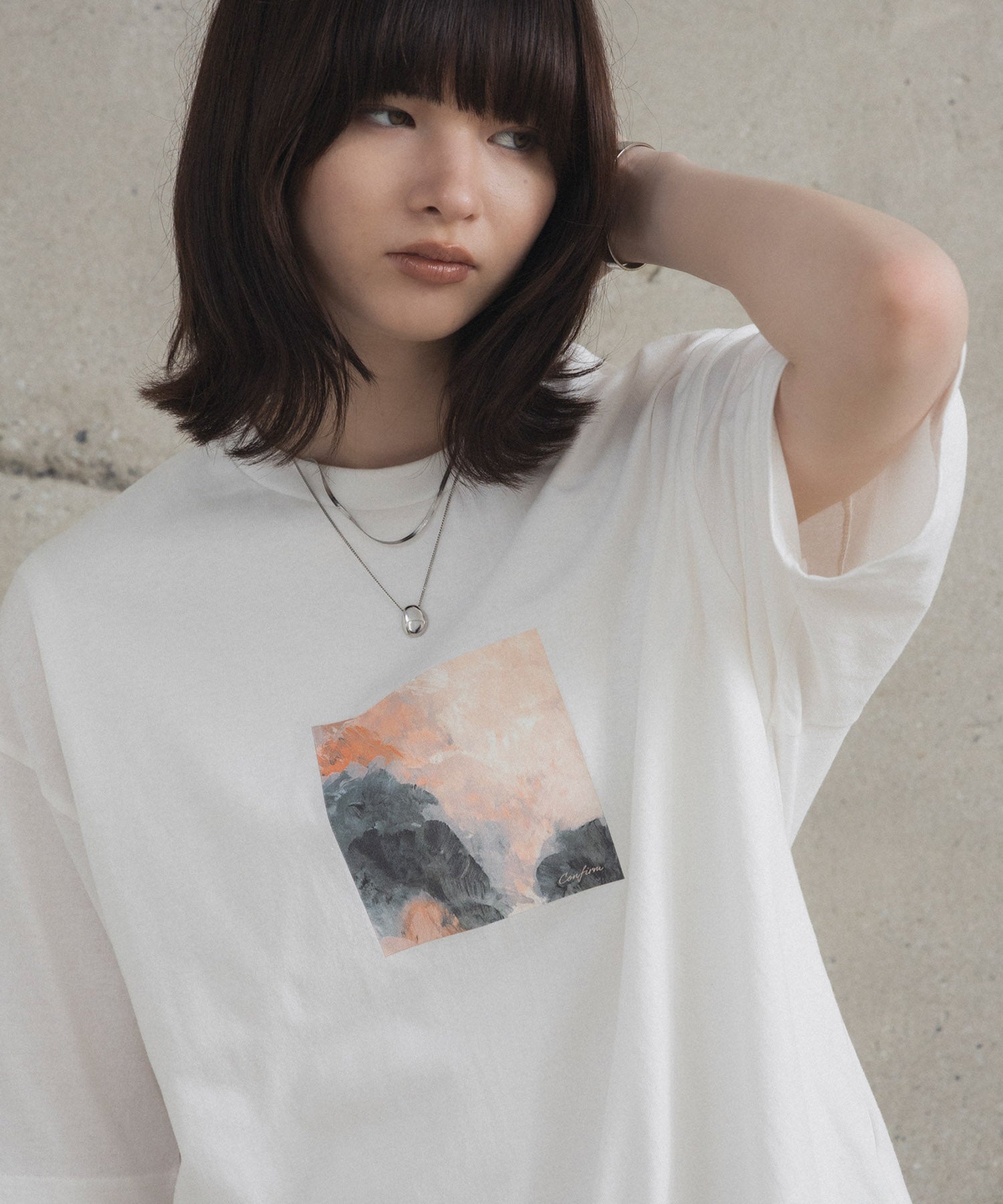 アブストラクト絵画 フロントプリント 半袖Tシャツ