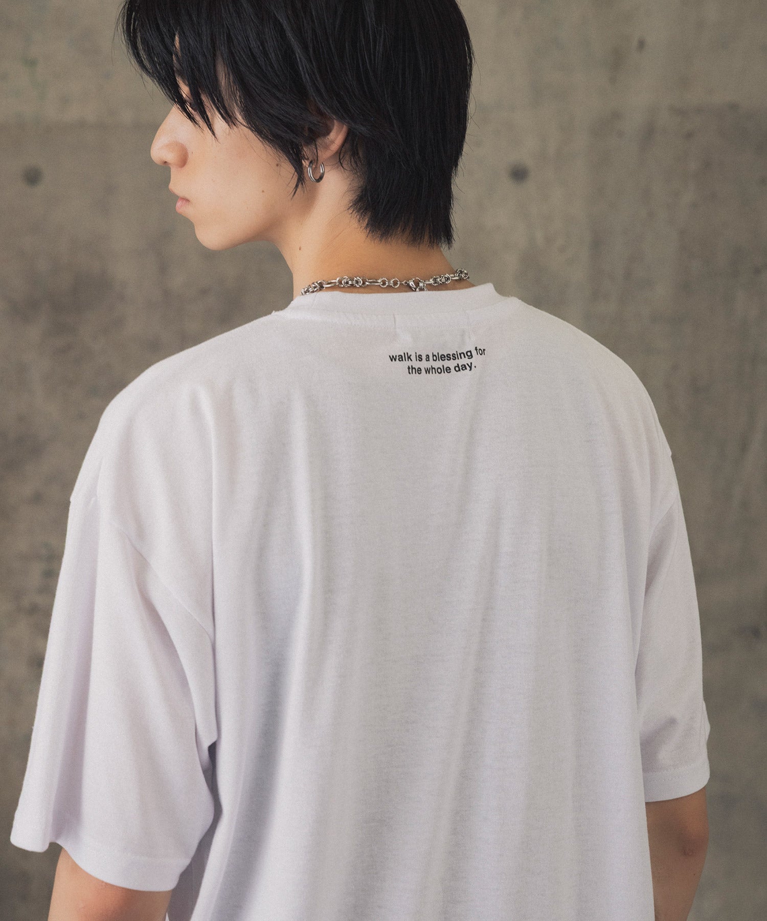 ウォーキングB ワンポイント刺繍ロゴ ビッグシルエット半袖Tシャツ