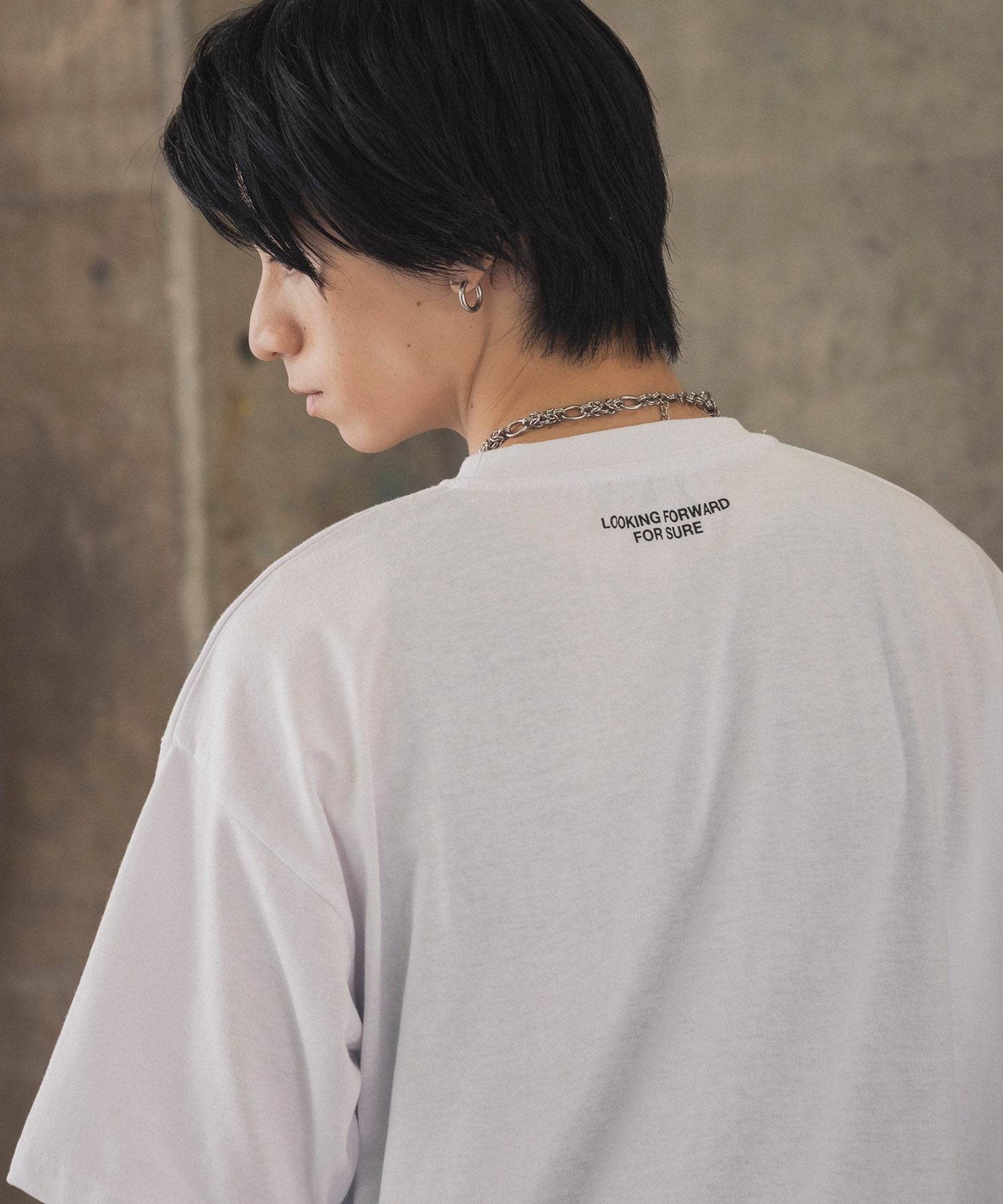ヒゲオジサンA ワンポイント刺繍ロゴ ビッグシルエット半袖Tシャツ