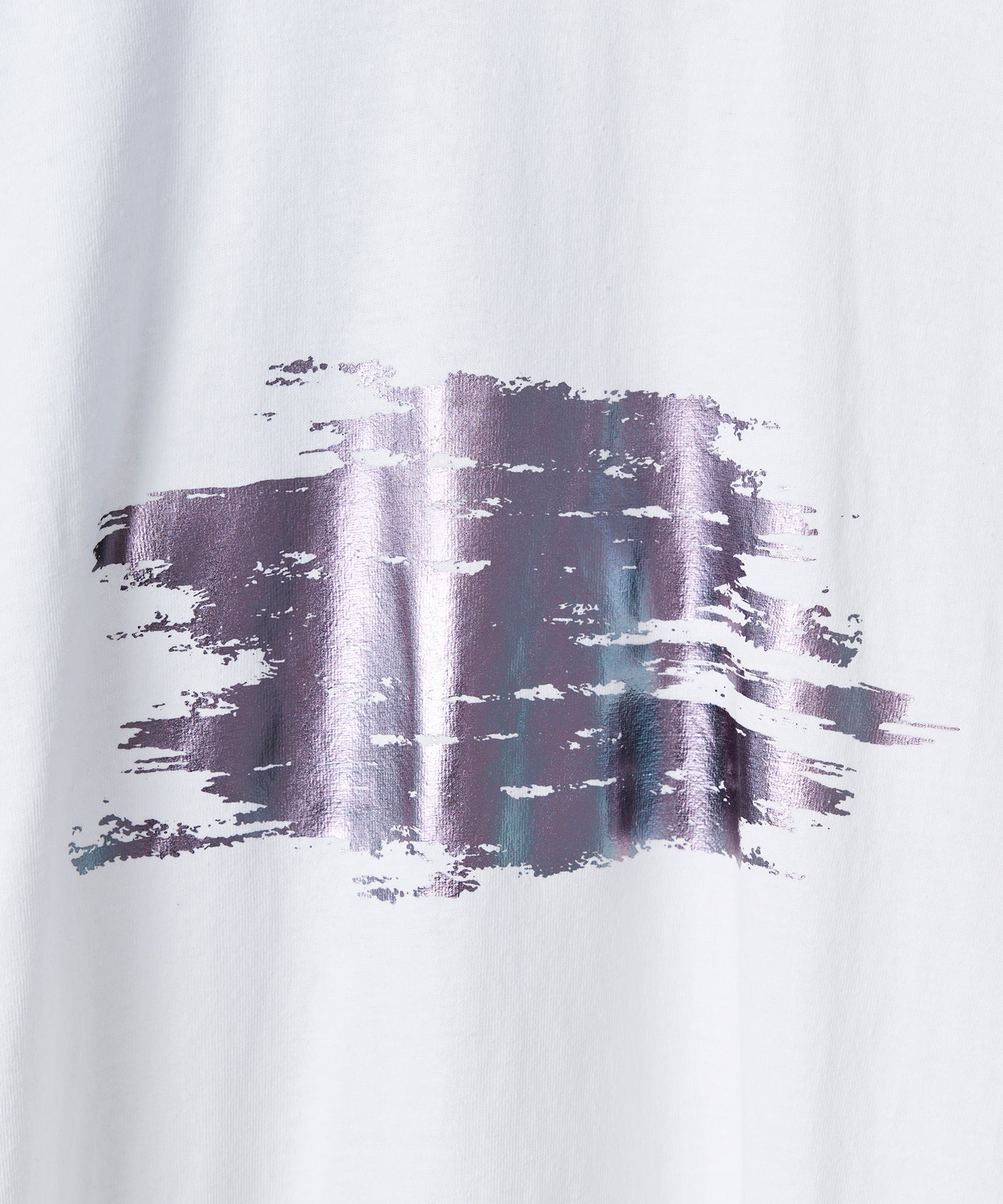 アブストラクトグラフィック箔プリント 半袖Tシャツ