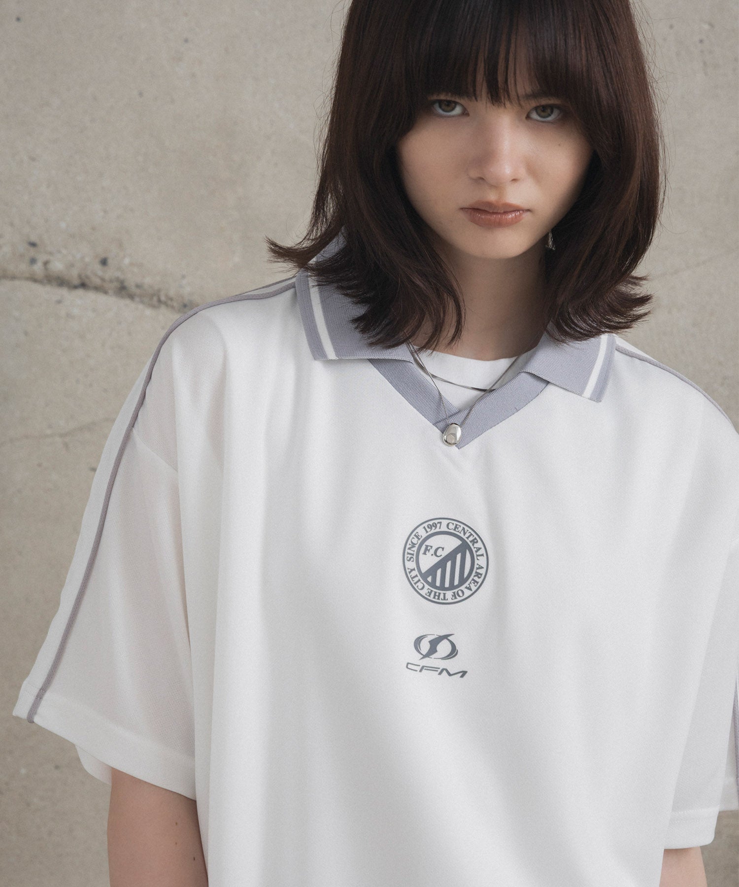 フロントプリント サイドライン ユニフォーム半袖Tシャツ
