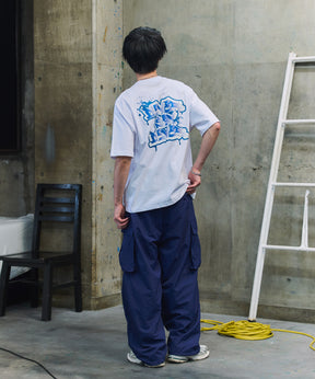ボックスシルエット スプラッシュ タギング ストリートグラフィック 半袖Tシャツ