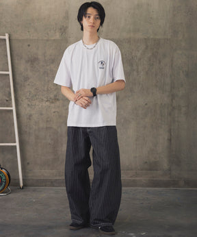 ヒゲオジサンC ワンポイント刺繍ロゴ ビッグシルエット半袖Tシャツ