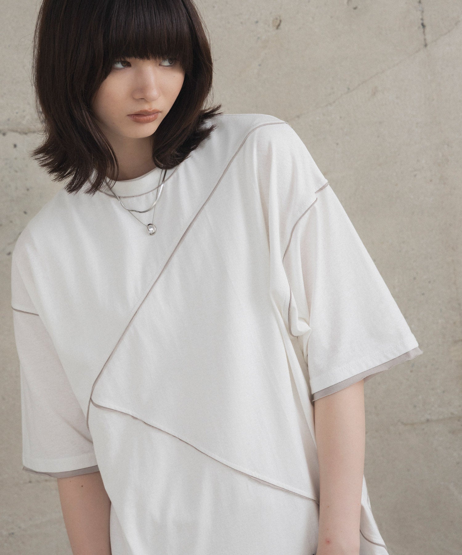 カットオフ switching Tee 切替半袖Tシャツ