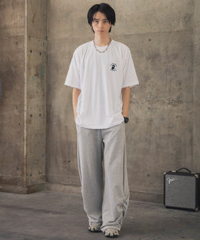 ヒゲオジサンA ワンポイント刺繍ロゴ ビッグシルエット半袖Tシャツ