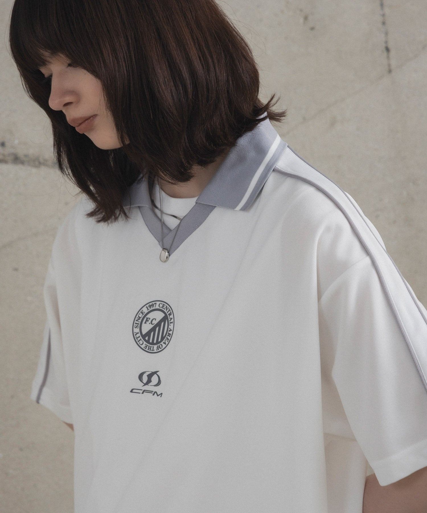 フロントプリント サイドライン ユニフォーム半袖Tシャツ