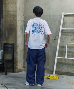 ボックスシルエット スプラッシュ タギング ストリートグラフィック 半袖Tシャツ