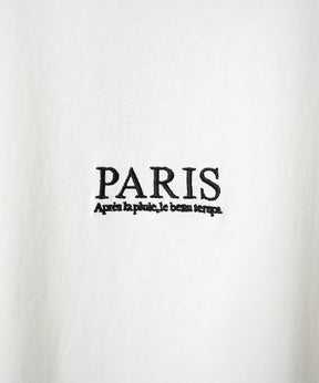 PARIS ワンポイント刺繍ロゴ ビッグシルエットロンT