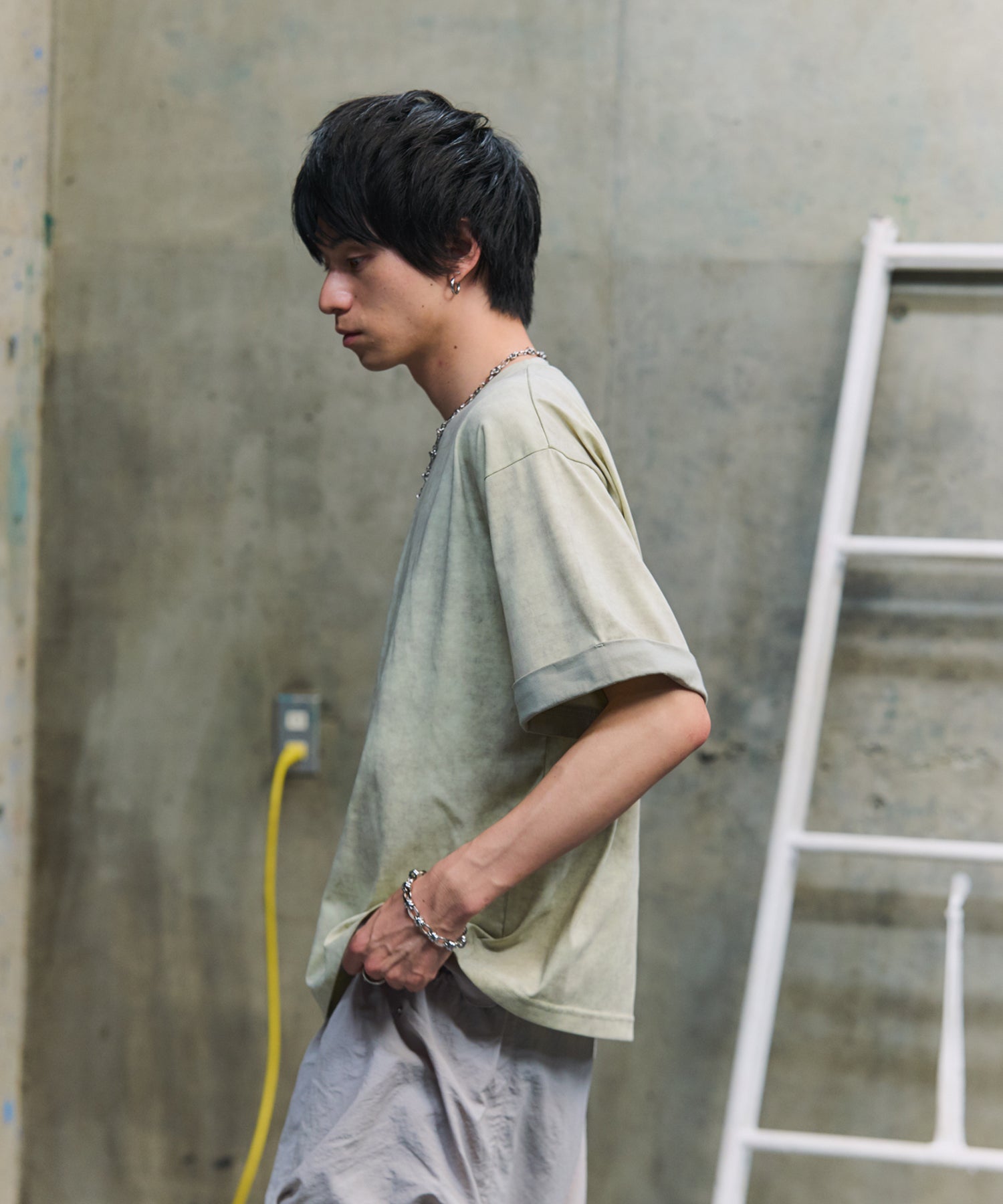 SLEEVE LAYERED LOOSE T-SHIRT / レイヤード ルーズTシャツ