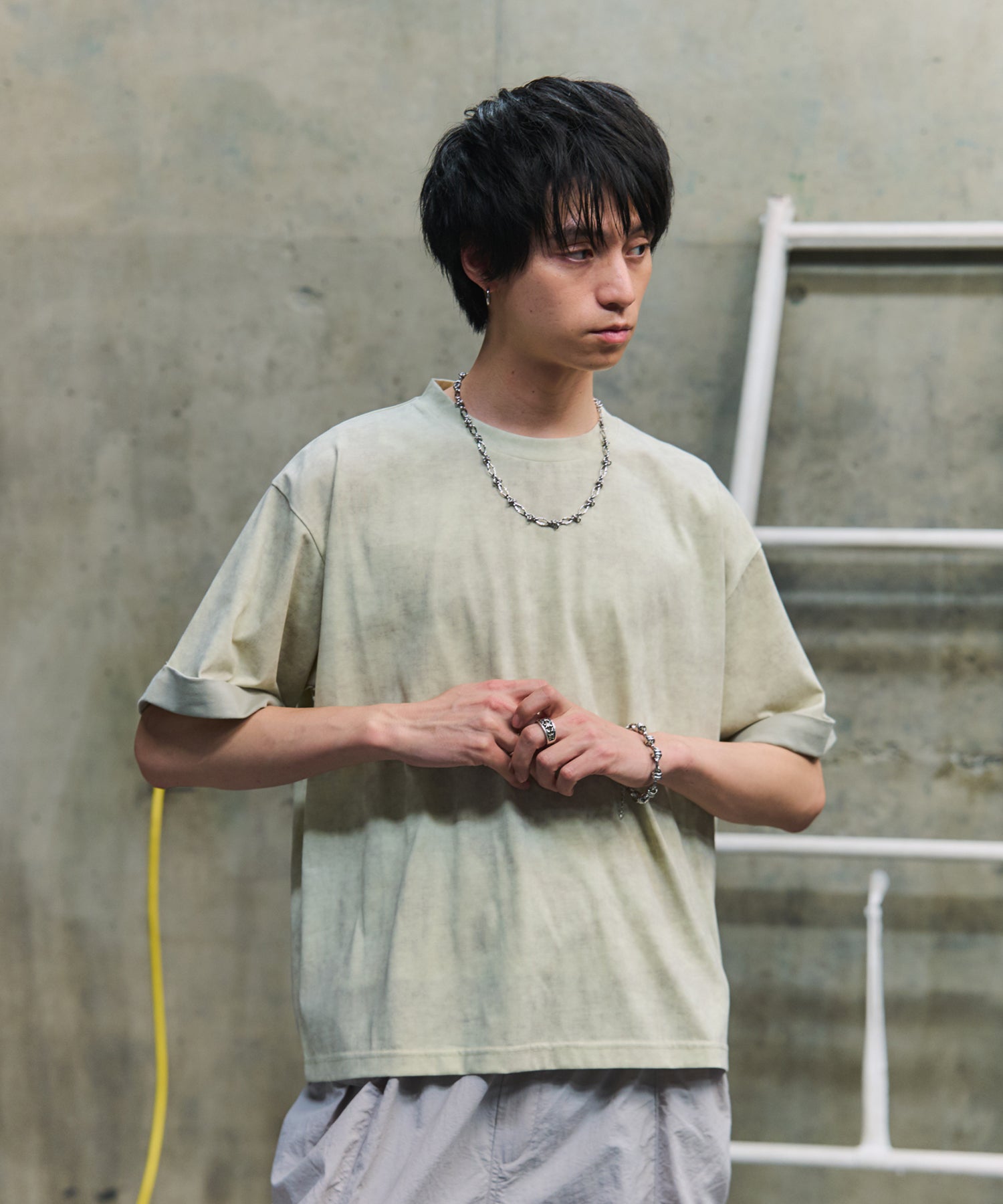 SLEEVE LAYERED LOOSE T-SHIRT / レイヤード ルーズTシャツ