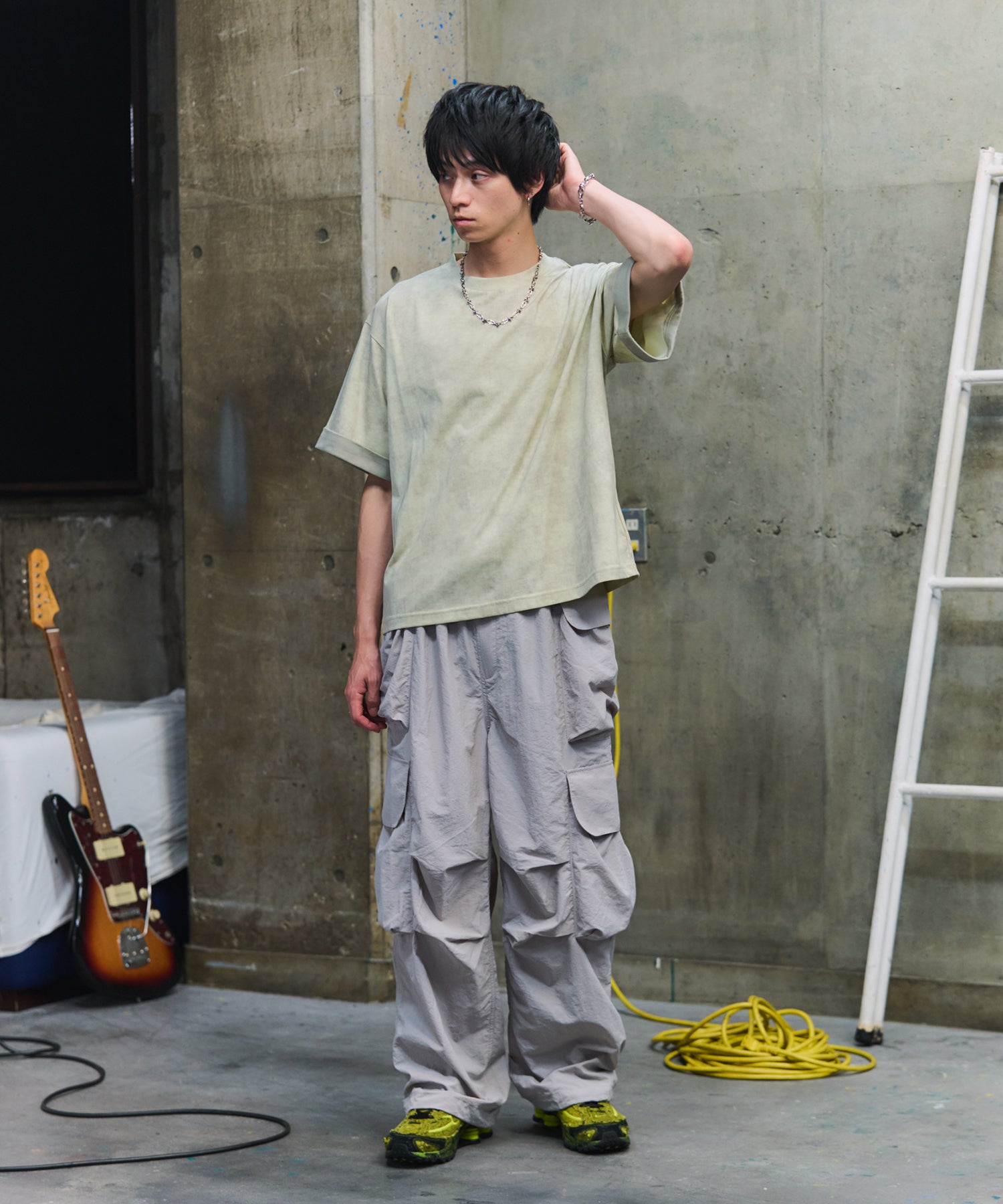 SLEEVE LAYERED LOOSE T-SHIRT / レイヤード ルーズTシャツ